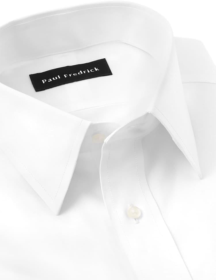 Paul Fredrick Men's Tailored Fit Cotton Non-Iron Pinpoint Cotton Dress Shirt - Image 7