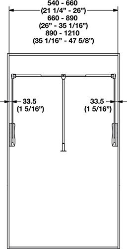 Pull Down Closet Rod, 26 Lbs Load Capacity (Chrome-Plated, 21 1/4" - 26") #TOP2