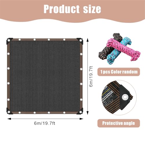 18ft Square Leaf Net Cover for Above Ground Pools - 19.7ft Shade Cloth for Garden Mesh Swimming Pool Cover Keeps Leaves Debris Out Heavy Duty Black Mesh Cover with Grommets & Rope - Thumbnail 2
