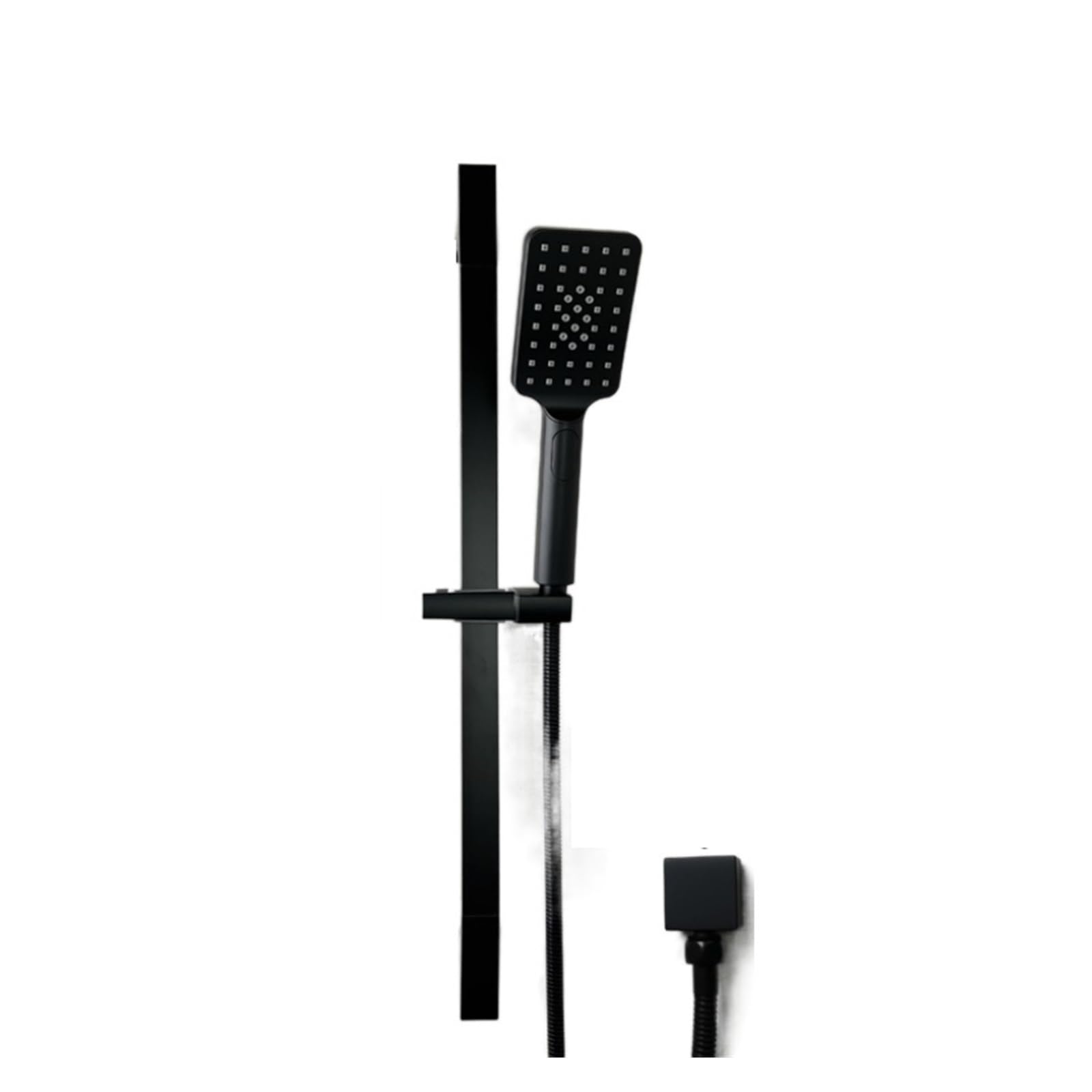 Douchette à main 3 fonctions avec barre coulissante en acier noir et flexible 1,5m