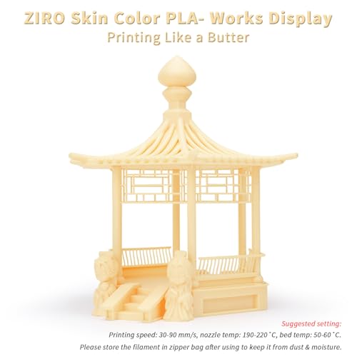 Image of ZIRO 1.75mm PLA Filament, 3D Printer PLA PRO Basic Color Series, Skin | Fit for Most FDM 3D Printer, 1.75mm 1KG Spool, Dimensional Accuracy + /-0.03mm, Colorful PLA FilamenT