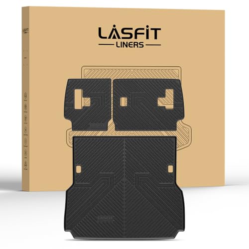 Image of LASFIT Cargo Mats for Land Cruiser LC250 2024-2027 with Backrest Mat | Not LC150 or LC300, Rear Cargo Area, Seatback Protection, All Weather TPE, Custom Laser Fit, Easy to Wash