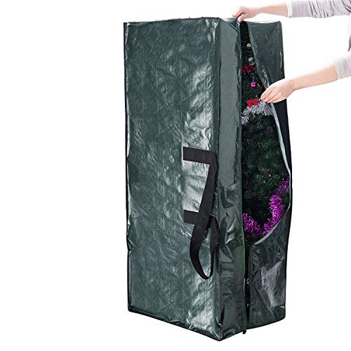 9Ft Large Christmas Tree Storage Bag- Stores Axmas Holiday Disassembled Artificial Tree With Durable Handles & Dual Zipper-Waterproof Material Against From Dust, Moisture & Insects, Green #TOP3