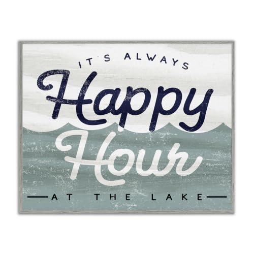 Always Happy Hour Lake House Wave, 11 x 14 Inch Framed Giclée Print