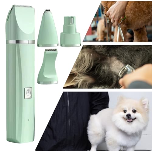 Qfdiwr - Cortacésped para perros | Afeitadora eléctrica - Herramienta de tamaño eléctrica inalámbrica 4 en 1 silenciador con tijeras y cortapelos para oídos, ojos, cara, , - imagen 4