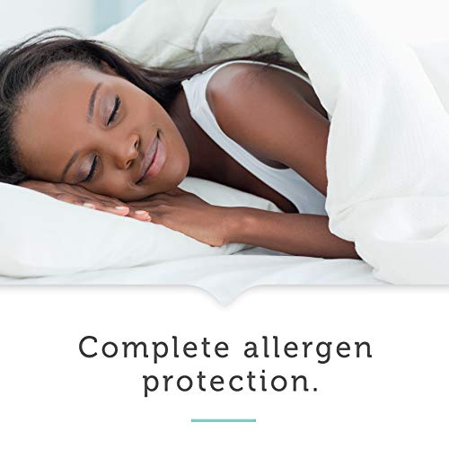AllerEase 100% Cotton Allergy Protection Zippered Soft Body Pillow with Plush Microfiber Cover, Allergist Recommended, Prevents Buildup of Dust Mites and Household Allergens, 20" x 54", Grey
