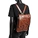 Steampunk PU Leather Convertible Backpack Messenger Bag for Men Women Vintage Gear Design Laptop Shoulder Bag (brown)