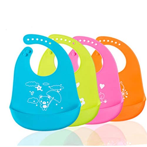 Gamloious Carino Comodi Bavaglino Neonato Feeding Saliva Impermeabile sicura del Silicone Collo Non Perdere Bid