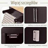 GIANTEX Wózek kuchenny z blatem roboczym, szafka kuchenna na kółkach, wózek do serwowania z drewna, z uchwytem na ręczniki, mobilna wyspa kuchenna, z 2 szufladami, na kółkach (kawowy)