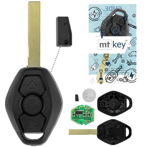 MT-KEY Funk Schlüssel HU92R 434MHZ Fernbedienung ID48 kompatibel mit BMW 3er E46 Z3 E46/7 5er E39 7er E38 X3 E83 X5 E53 Z4 E85 E86 Z8 Autoschlüssel
