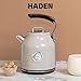 HADEN Coffee Machine, 12 Cup Drip Coffee Maker Bundled with Dorset 1.7 Liter Stainless Steel Electric Hot Water Kettle, Putty & Chrome