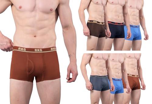 Image of RKG Men's Cotton Trunks Soft & Breathable Innerwear | Comfortable Stretch Fit Everyday Underwear | Durable Elastic Waistband | from Dollar Brand