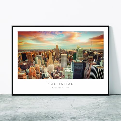 Manhattan Wall Art | New York Home Decor | Midtown Manhattan | American Artful Travel | New York City, New York, US Art Poster Print