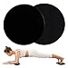 2Pack Gliding Discs, Dual Sided Core Sliders Core Sliding Discs Exercise Slider Ultimate Core Trainer Gym Home Abdominal Total Body Workout Gliders Gym Use on Carpet Hard Floor for Women Men (Black)