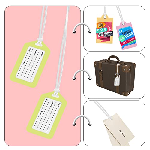 200PCS Amersumer 6Inch Clear Plastic Luggage Tag Worm Loop Strap for Bag Tags.4