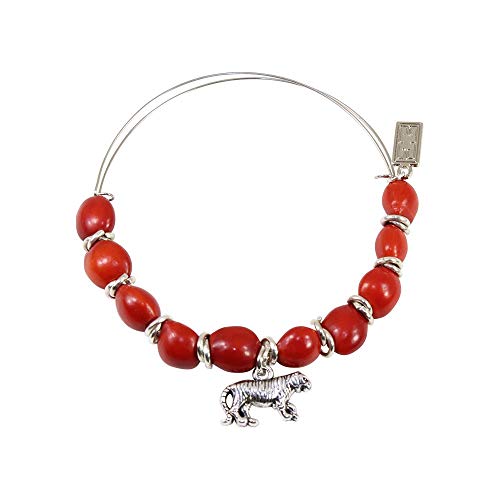 Image of EVELYN BROOKS Adjustable Bangle Bracelet (Multiple Charm Styles) for Women-w /Meaningful Good Luck Seed Beads - Handmade Jewelry | Great Gifts for Teen Girl Gifts & Great Addition to Girls Jewelry