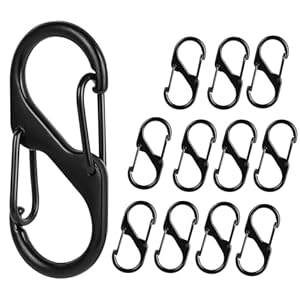 Dymhq 12 Stück Schwarze S-Karabinerhaken Clip