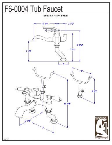 Water Creation F6-0004-03-Px Vintage Classic Adjustable Center Deck Mount Tub Faucet With Handheld Shower #TOP2