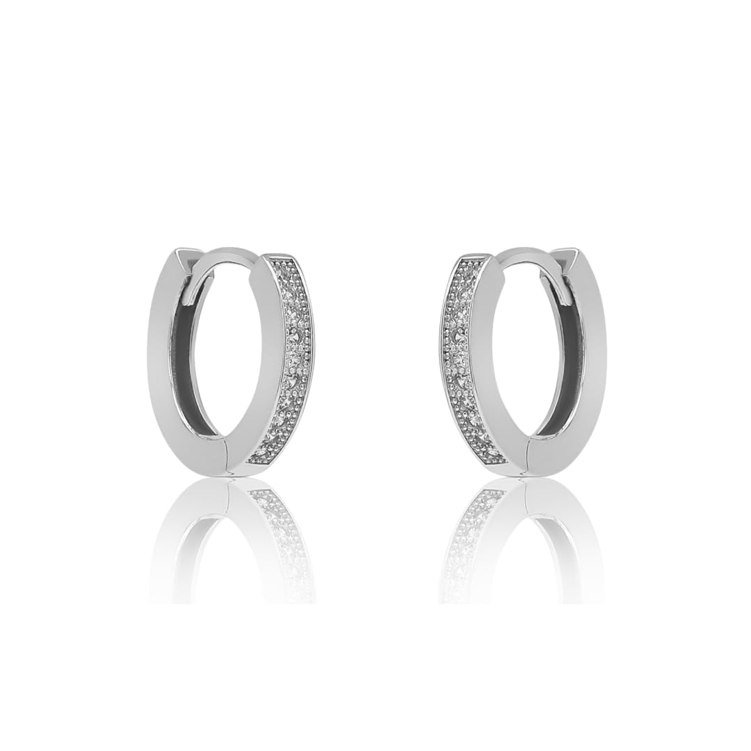 DHRUVS COLLECTION Exclusive 925 Sterling Silver Zircon Bali/Earrings Girls And Women Size 10 MM_Comfortable_Easy to Wear - Single Line Micro Setting (Artificial Diamond) (B08QYS145M) Amazon Price History, Amazon Price Tracker