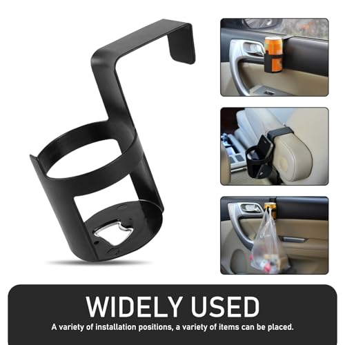 icykale 2 PCS Car Cup Holder, 5.51\" x 2.55\" x 4.52\" Drink Can Water Bottle Container Hook, Multifunctional Window Glass Dashboard Mounted Storage Rack, Universal for Most Cars and Trucks (Black)