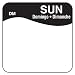 DayMark IT1100727 DissolveMark Day of the Week Trilingual Dissolvable Label, Sunday, 1" x 1", Black (Roll of 500)