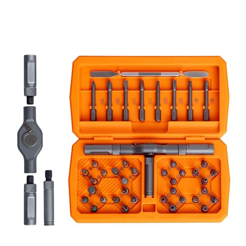 ANVANNA 42 in 1 Magnetic Screwdriver, Screwdriver Set, Multi Bit Ratcheting Screwdriver Set with Storage Case Repair Tool Kit for Computer, Eyeglass, Bicycles, Watch, Ring Doorbell, Furniture and DIY