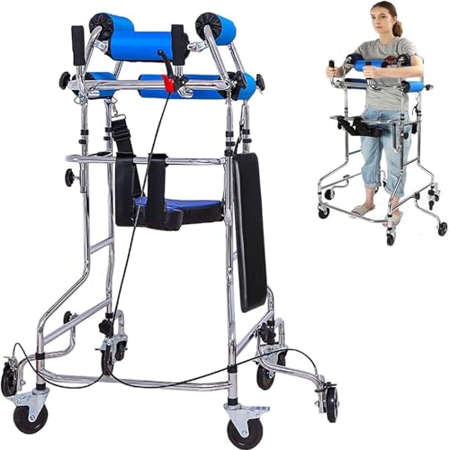 Deambulatore Verticale Rollator Per Anziani, 8 Ruote, Ausilio Per La Mobilità Leggero Con Freni A Mano, Altezza E Larghezza Regolabili, Uso Interno Ed Esterno