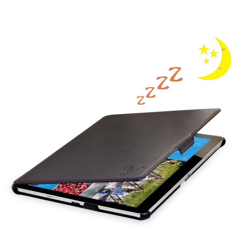 Manna LEICKE Funda para Samsung Galaxy Tab Pro 12.2 y Samsung Galaxy Note Pro 12.2 | Case Cover con función Soporte y suspensión automática | Color Negro