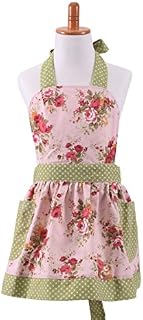 G2Plus Cotton Canvas Pink Floral Gardening Toddler Apron for Children Cooking Baking Apron