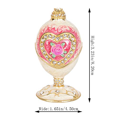 Qifu-Hand Painted Enameled Faberge Egg Style Decorative Hinged Jewelry Trinket Box Unique Gift For Home Decor #TOP4