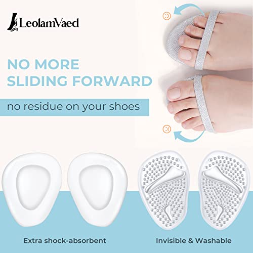 Image of Reusable Metatarsal Pads Women, Ball of Foot Cushions for Women All Day Pain Relief and Comfort, Washable Heel Pads One Size Fits All High Heel Inserts (10 Pieces in A Set)