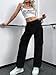 LOLOCCI Black Cargo Pants Baggy Women Cargo Work Casual High Waisted Black Pants