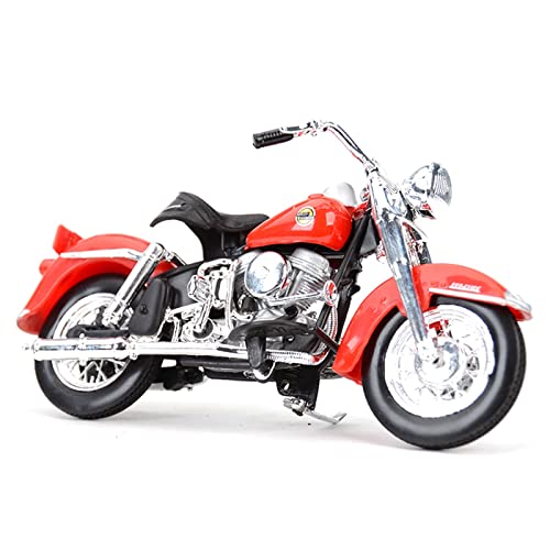 Moto Harley Davidson 1958 FLH Duo Glide miniature 1:18 en alliage injecté rouge