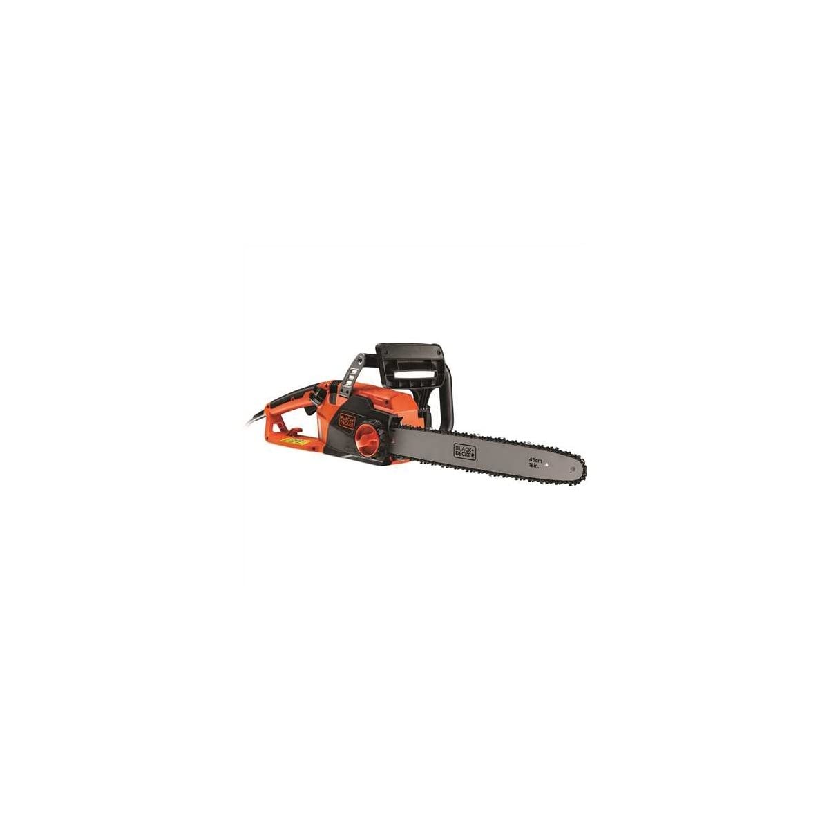 BLACK+DECKER Cs2245-Qs Motosega Elettrica Lunghezza Barra E Capacità Di Taglio 45 Cm, Doppia Impugnatura 2200 W, Arancione Nero, ‎28 X 53.2 X 25 Cm, 6 Kg