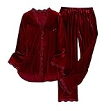 Photo Gallery zanisouta pigiama da donna in flanella, in pile, in mussola, tinta unita, in velluto, oro ispessito, in due pezzi, con maniche lunghe, cardigan e pantaloni da notte, o vino, xxl Photo Gallery zanisouta pigiama da donna in flanella, in pile, in mussola, tinta unita, in velluto, oro ispessito, in due pezzi, con maniche lunghe, cardigan e pantaloni da notte, o vino, xxl