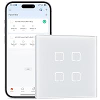 BSEEDLIFE Smart WiFi Lichtschalter Unterputz, 4-Fach Touch Schalter, 86 * 86mm Intelligente Wandschalter für Smart Home, Kompatibel mit Alexa, Google Home(über Tuya/Smart Life App), Weiß – Ansicht 1