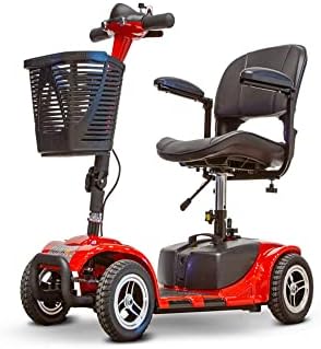 Deluxe Portable Electric Mobility Scooter 4 Wheel – for Seniors and Adults Comes w/Basket Long Range Battery Pack 10 Miles on a Single Charge – Easy Collapsible 300lbs Weight Capacity Travel Scooter