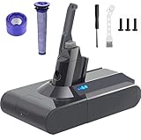 Upgraded 6000mAh 21.6V V8 Battery Replacement Compatible with Dyson V8 Battery for Dyson SV10 Battery V8 Animal Battery V8 Absolute V8 215681 V8 Motorhead Battery for Dyson V8 Vacuum Battery Pack