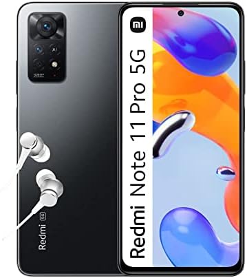 Xiaomi Redmi Note 11 Pro 5G - Smartphone 6+128GB, 6.67 120Hz FHD+ AMOLED DotDisplay, Snapdragon 695, 108MP+8MP+2MP AI Triple Camera, 5000mAh, Graphite Gray (UK Version + 2 Years Warranty)
