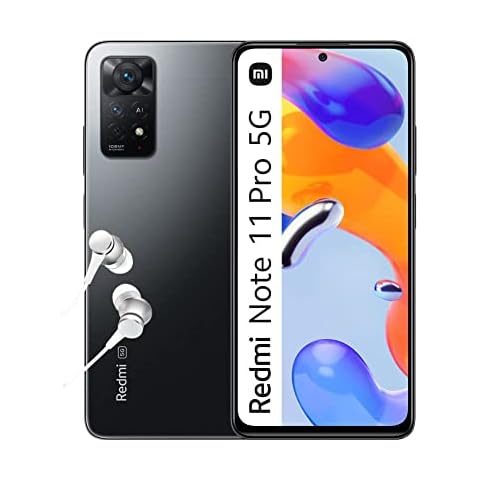 Xiaomi Redmi Note 11 Pro 5G - Smartphone 6+128GB, 6.67” 120Hz FHD+ AMOLED DotDisplay, Snapdragon 695, 108MP+8MP+2MP AI Triple Camera, 5000mAh, Graphite Gray (UK Version + 2 Years Warranty) Cover