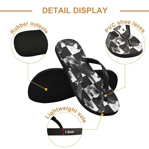 Flip Flop Sandals Crow Skull Print for Women Men Beach Outdoor XS3