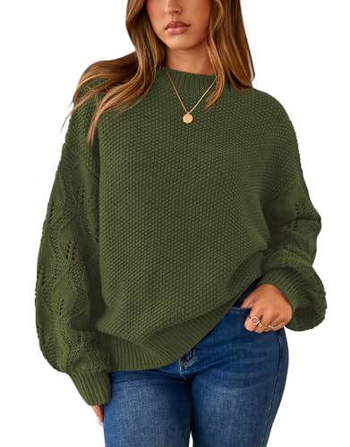 PRETTYGARDEN Womens Sweaters Fall 2025 Long Sleeve Crew Neck Cabl...