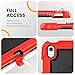 timecity for iPad (A16) 11th/ 10th Generation Case 11''/ 10.9 Inch (2025/2022) - Heavy Duty Protective Cover with Screen Protector, Stand, Shoulder Strap & Pencil Holder | Kids-Friendly - Red