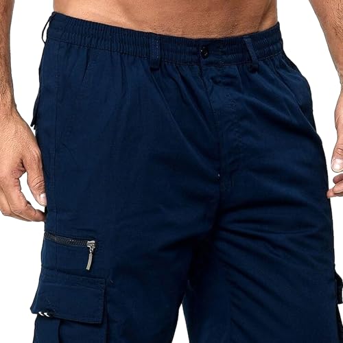 JEShifangjiusu Mens Casual Cargo Pants with Pockets Workout Joggers Stretch Sweatpants Relaxed Fit Hiking Tacitical Pant3