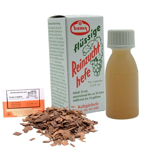 1 levadura de vino – Kaltgarhefe 20 ml + virutas de madera de roble, levadura de vino Vierka, levadura para vino, vino levadura líquida