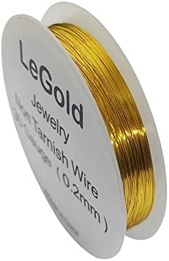 LeGold 30 Gauge 20 Meter Jewelry Beading Craft Copper Wire Non Tarnish Resistant Gold Color