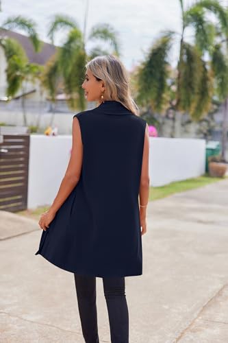 Image of Beyove Womens Long Vests Sleeveless Draped Lightweight Open Front Cardigan Layering Vest with Side Pockets