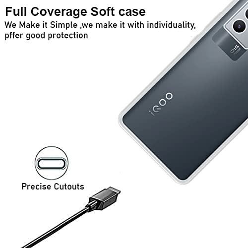 Image of VIDO Transparent Back Case Cover for iQOO 9 SE 5G / Vivo iQOO 9 SE 5G (Soft & Flexible & Camera Protection Back Case)
