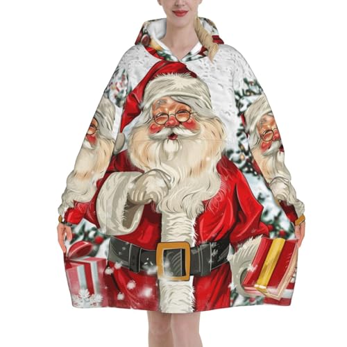 Sweat plaid Père Noël : couverture à capuche pour vos soirées d'hiver en famille