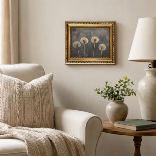 Vintage Gold Framed Dandelion Wall Art Moody Dandelion Wall Decor 8x10in by WZGZXU - Used condition - Image 3